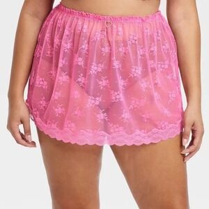 NEW Colsie Women's Hot Pink Lace Lingerie Mini Skirt, Large